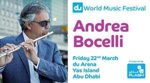 Andrea Bocelli at the du World Music Festival, du Arena, Yas Island, on March 22
