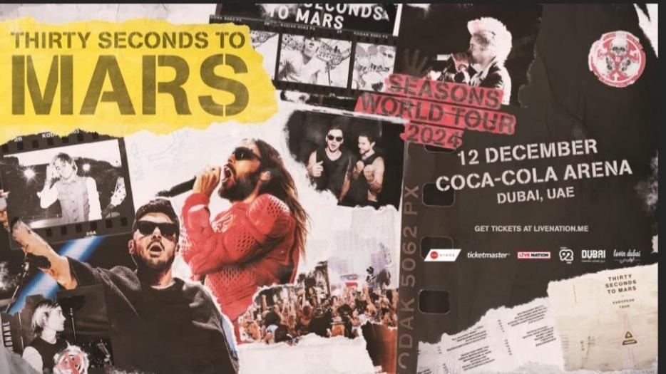 Jared Leto's Thirty Seconds to Mars Live in Dubai this December!