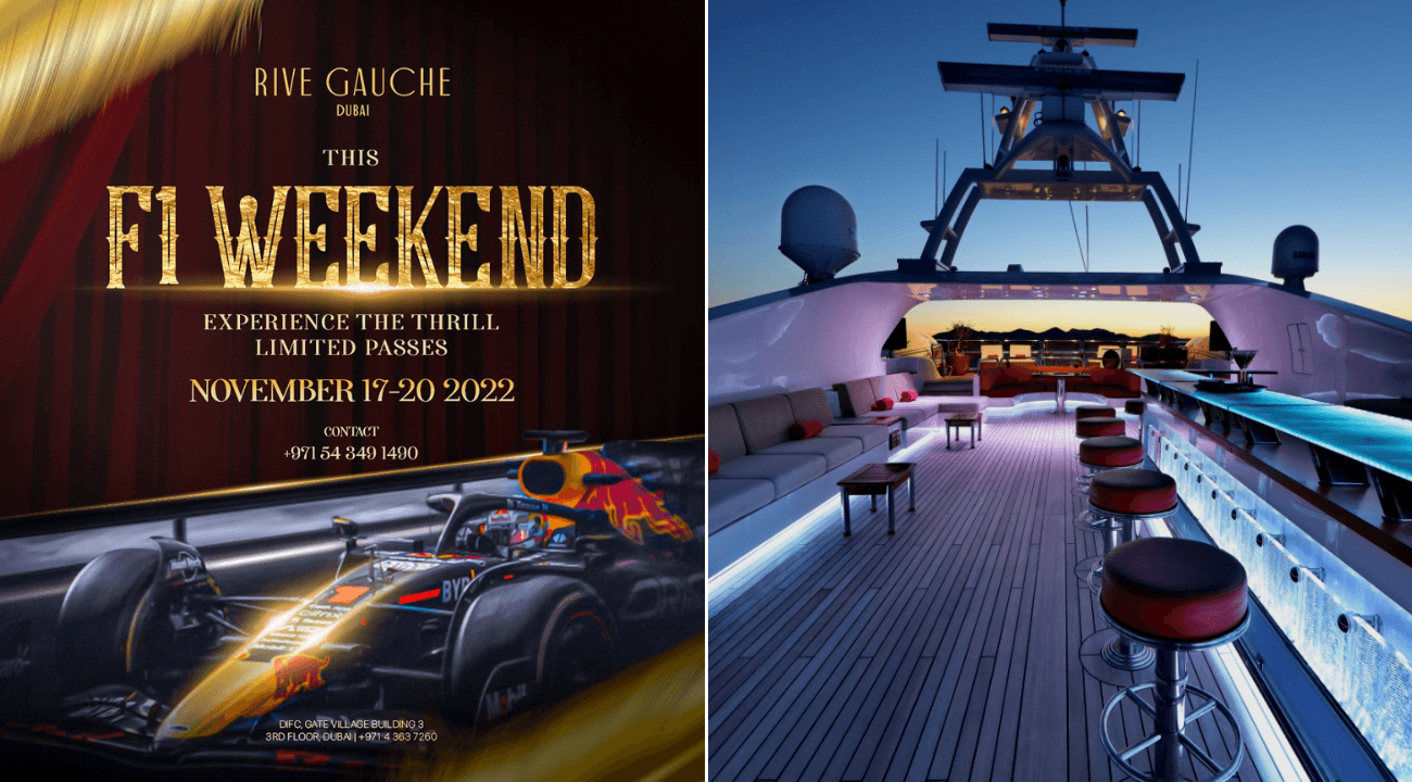 FRENCH HOTSPOT, RIVE GAUCHE DUBAI UNVEILS AN EPIC POP-UP YACHT PARTY AT F1 ABU DHABI!