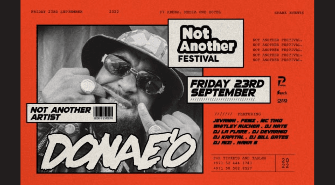 RAVERS OF DUBAI, CATCH DONAEO LIVE AT NOT ANOTHER FEST THIS SEPTEMBER