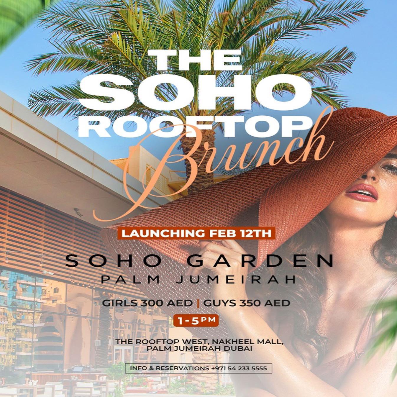 The Soho Rooftop Brunch at Soho Garden Palm Jumeirah