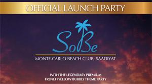 Launch of SoBe, Monte-Carlo Beach Club, Saadiyat 