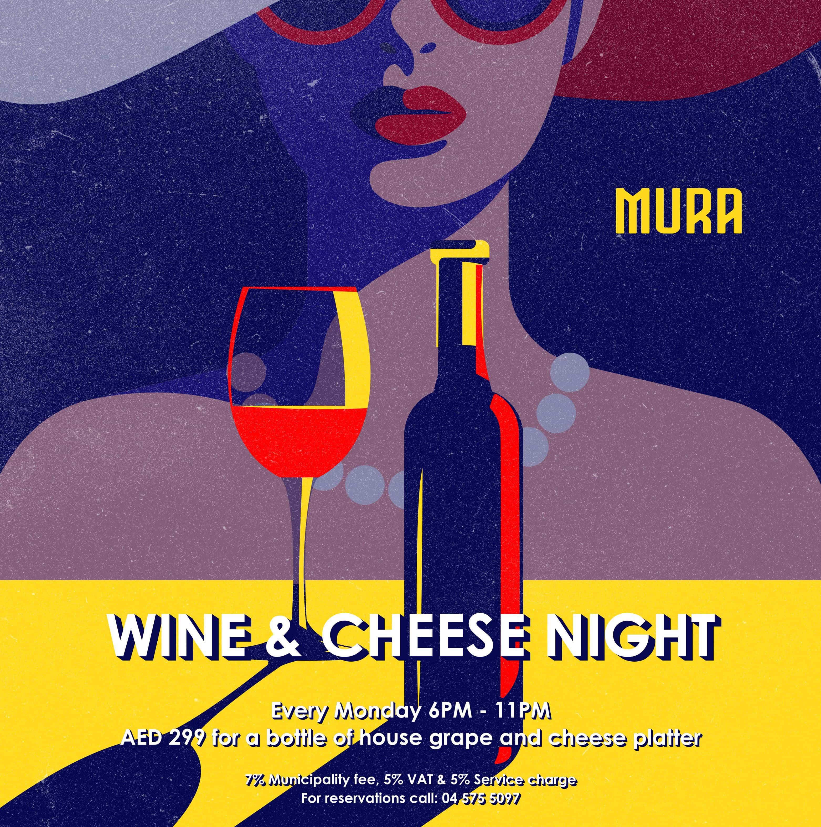 Wine and cheese at Mura