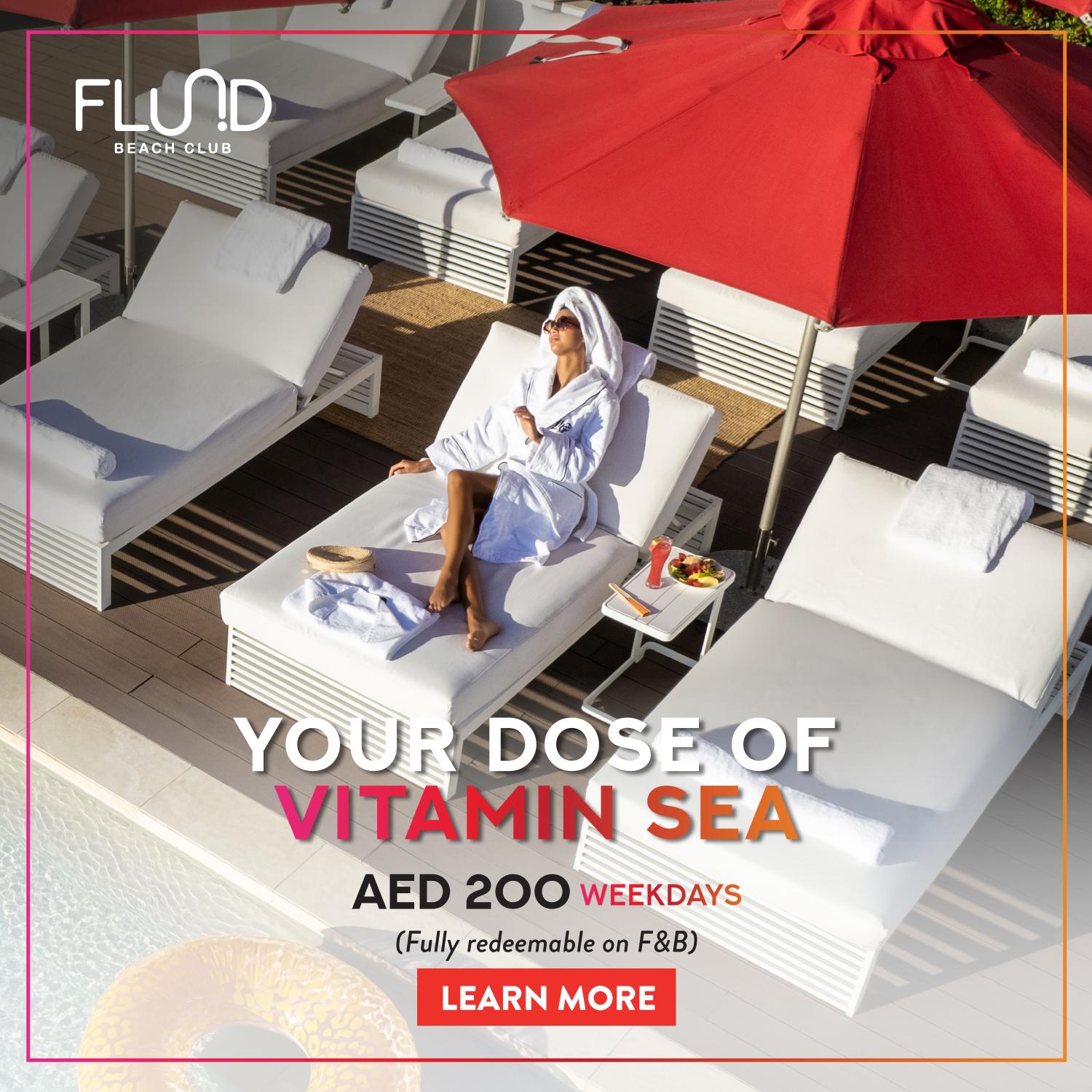 Your dose of Vitamin Sea at Fluid Beach Club